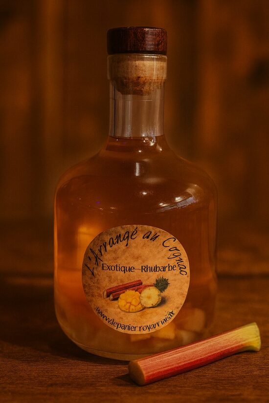 Cognac arrangé - Exotique, Rhubarbe 25° - 70cl